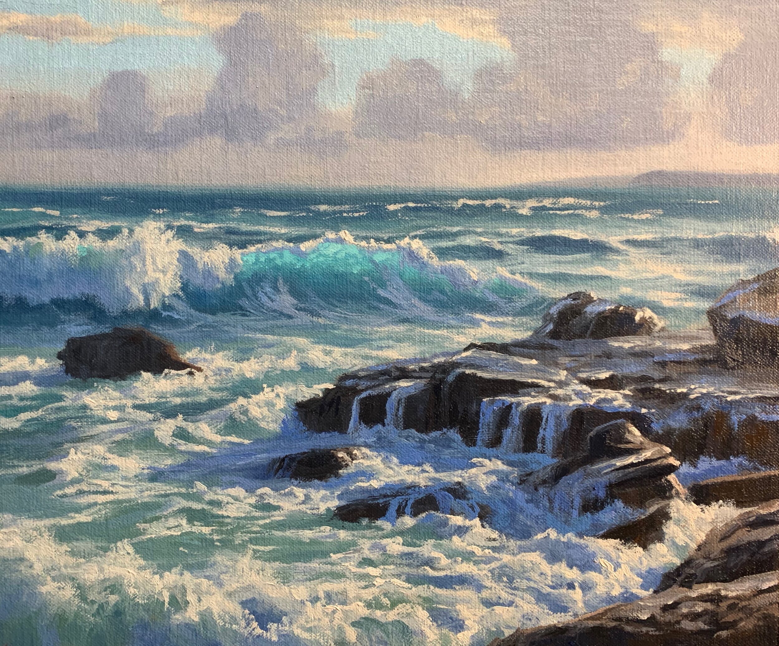 How to Paint a Rocky Shore Seascape - Samuel Earp Artist