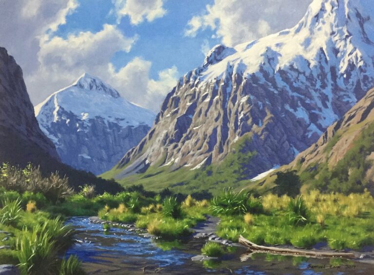 How to Paint A Serene Mountain Valley