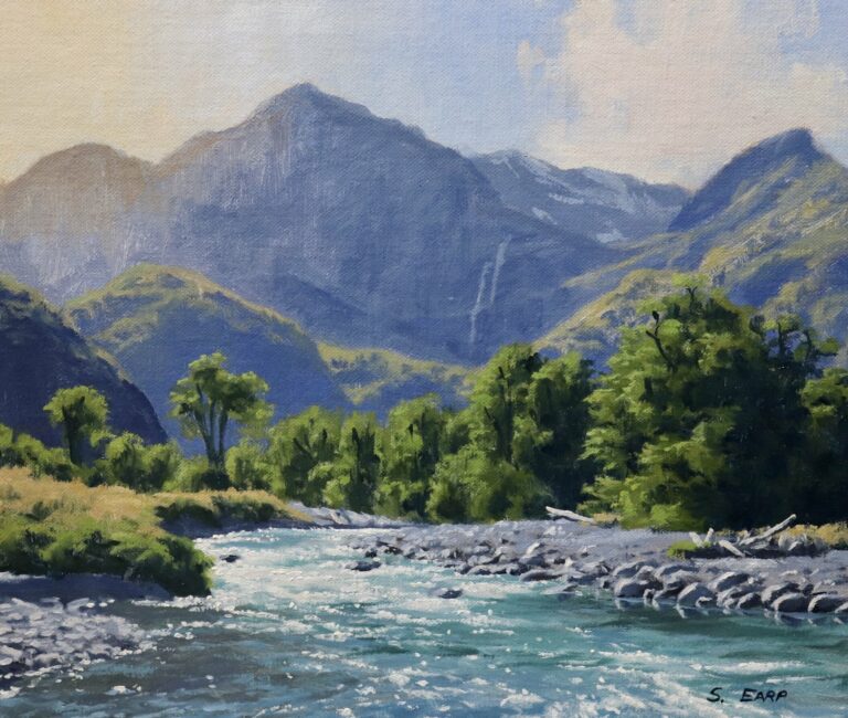 How to Paint a Mountain Landscape – Tips for Painting Water and Distant Mountains