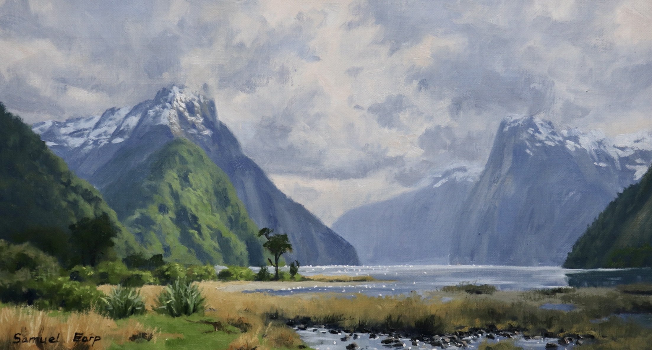 How to Paint a Landscape - Painting Milford Sound - Samuel Earp Artist