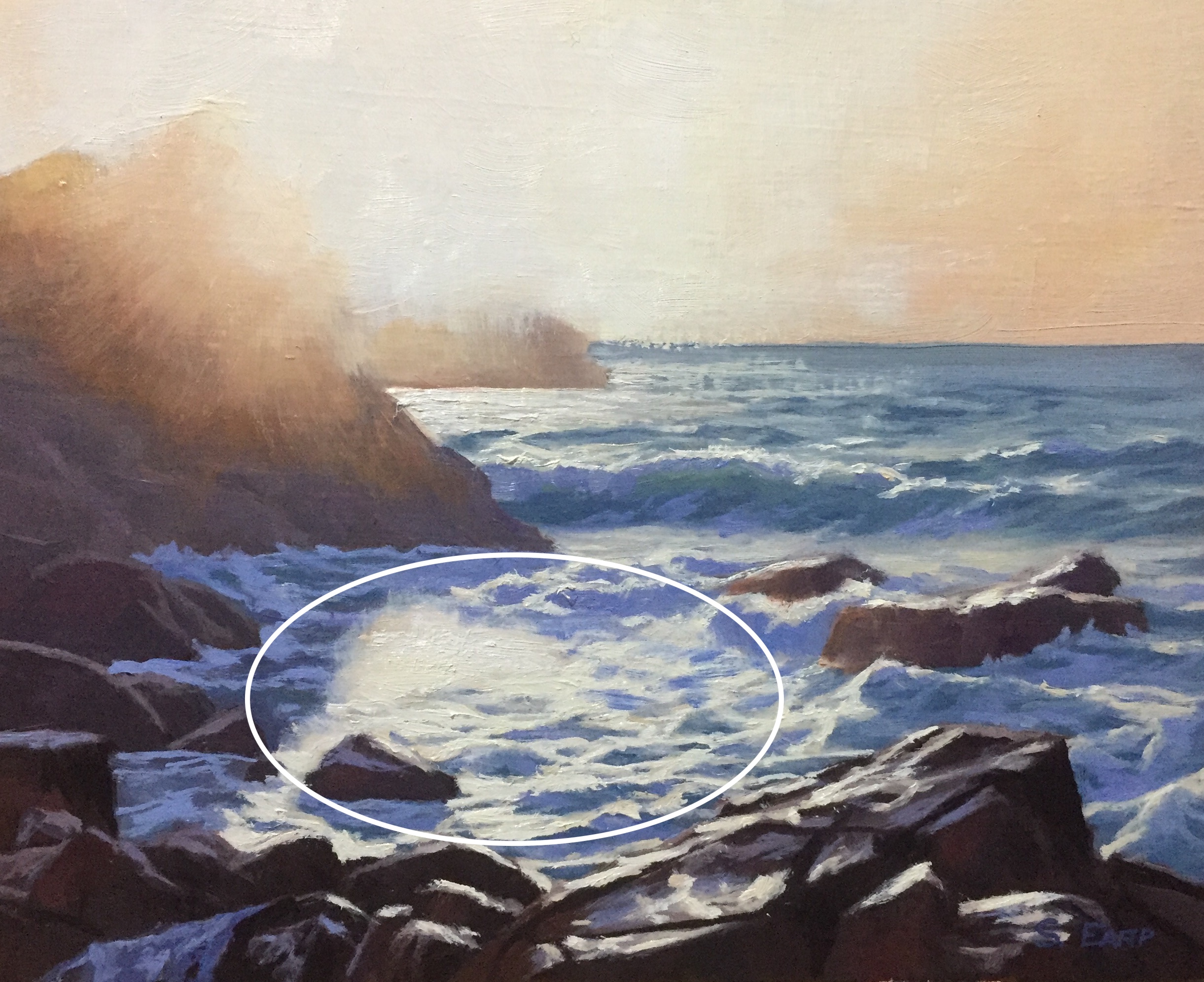 Circle or O composition - Sunset Guernsey - oil painting - seascape - Samuel Earp copy.jpg