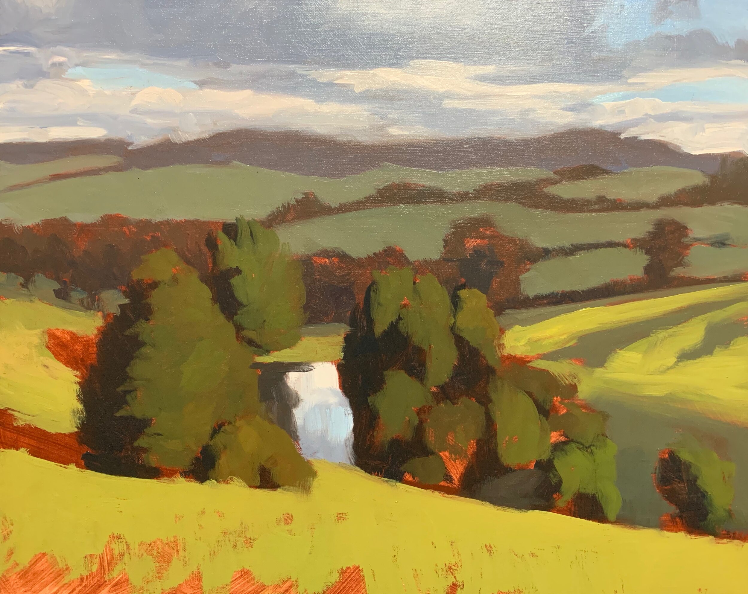 How to Paint a Landscape Painting Trees and Rolling Hills