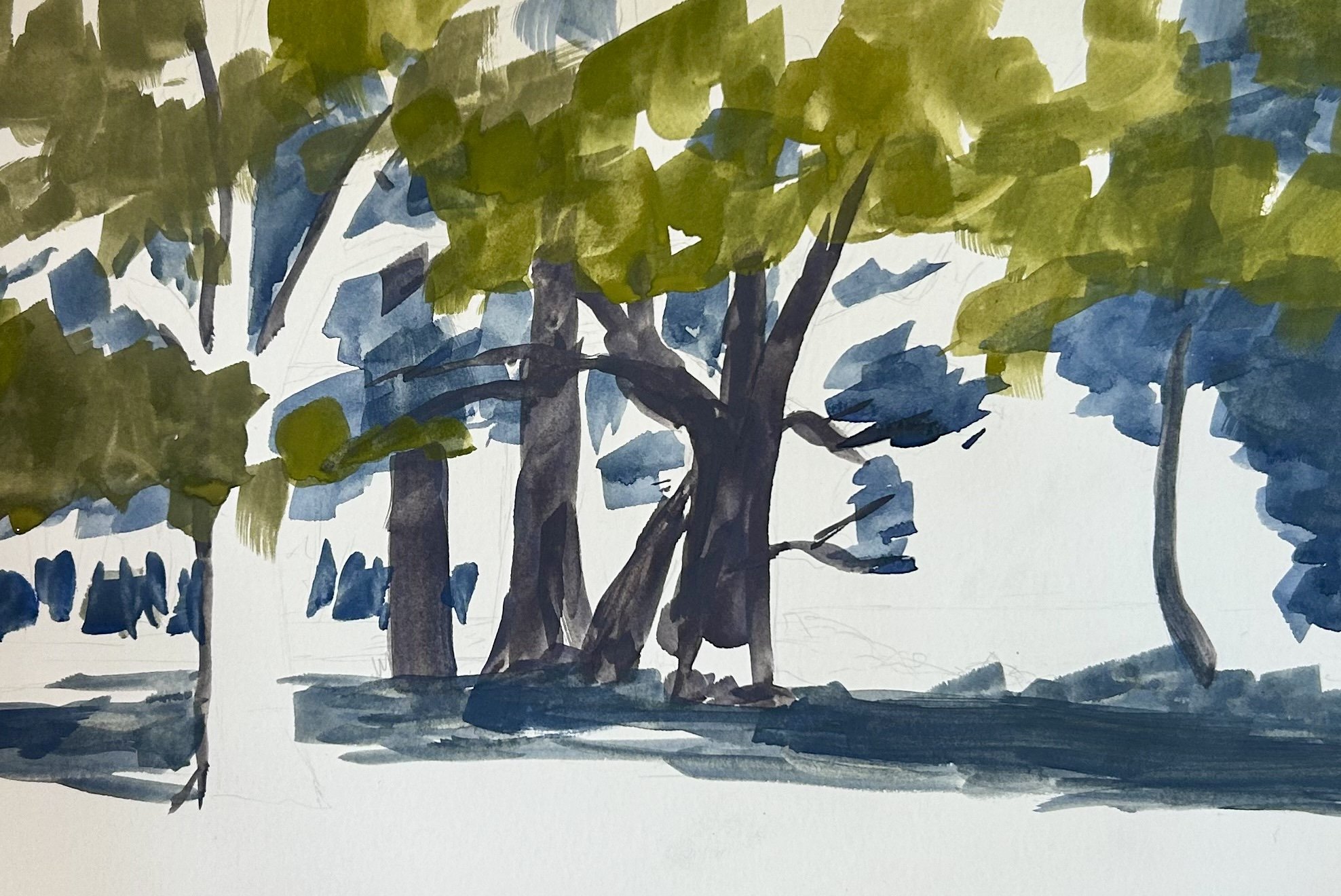 How to Paint Australian Trees in Gouache
