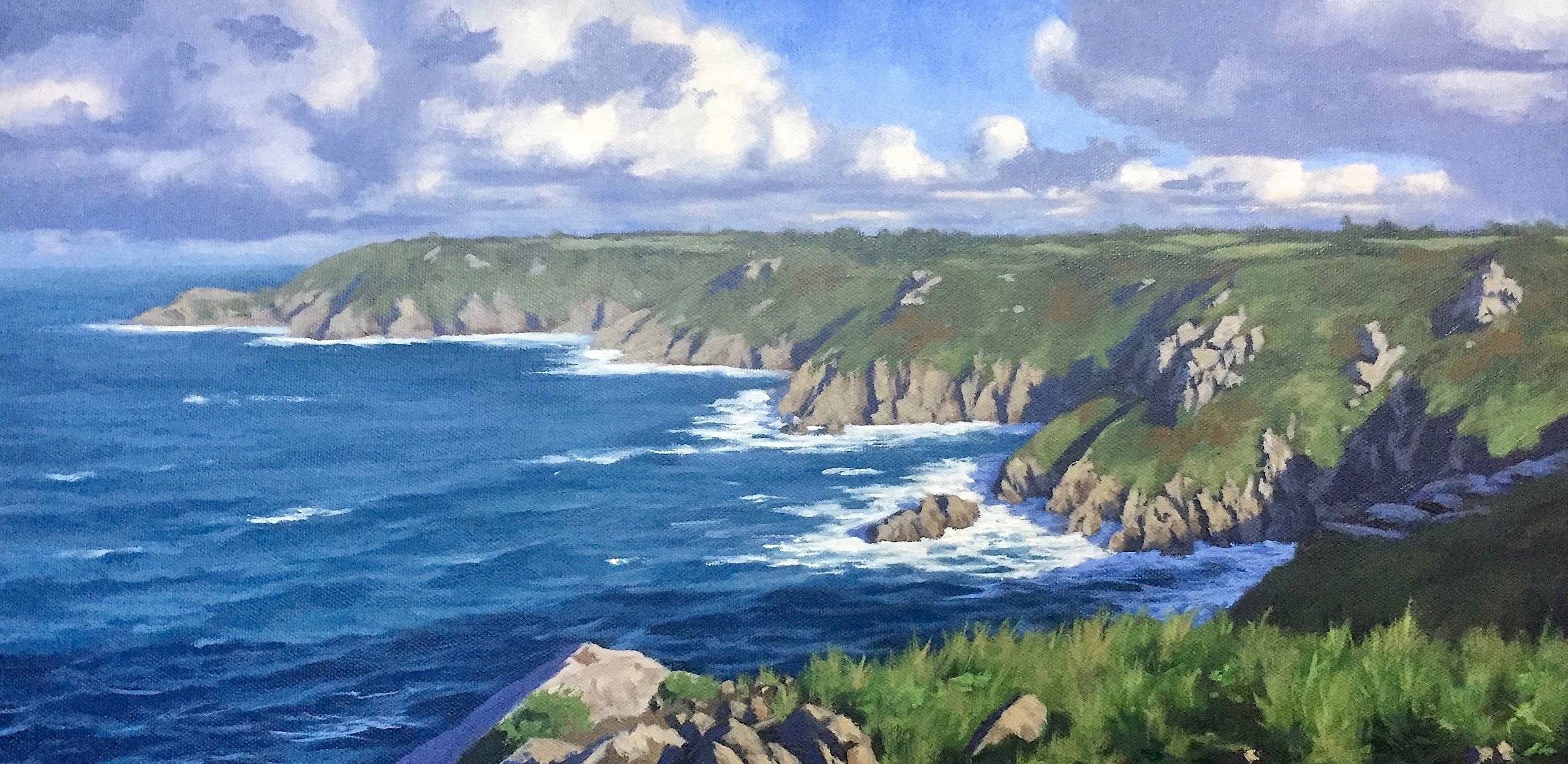 Icart Point, Guernsey, 25cm x 50cm, oil on canvas.