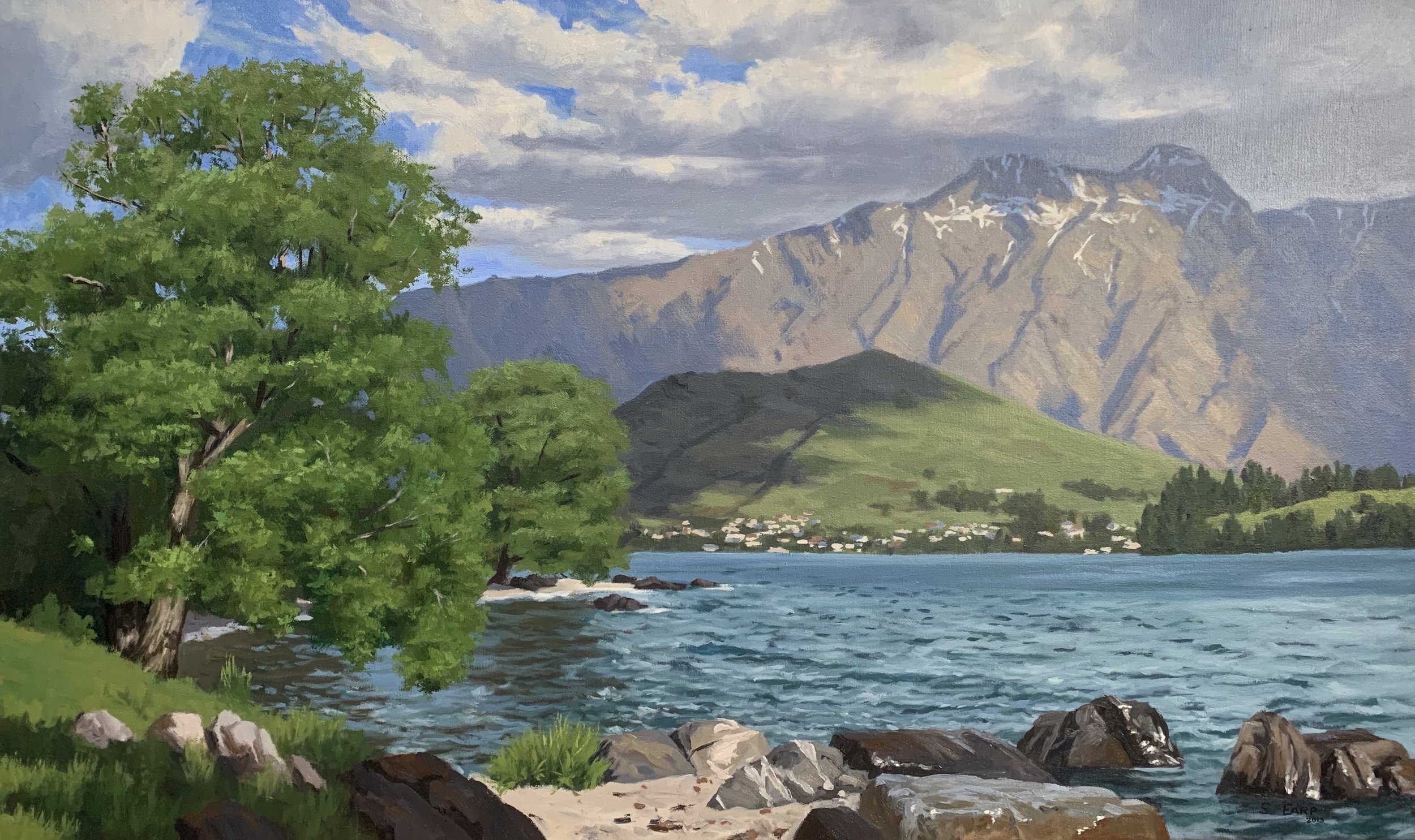 Lake Wakatipu New Zealand - Samuel Earp landscape artist - oil painting.jpg