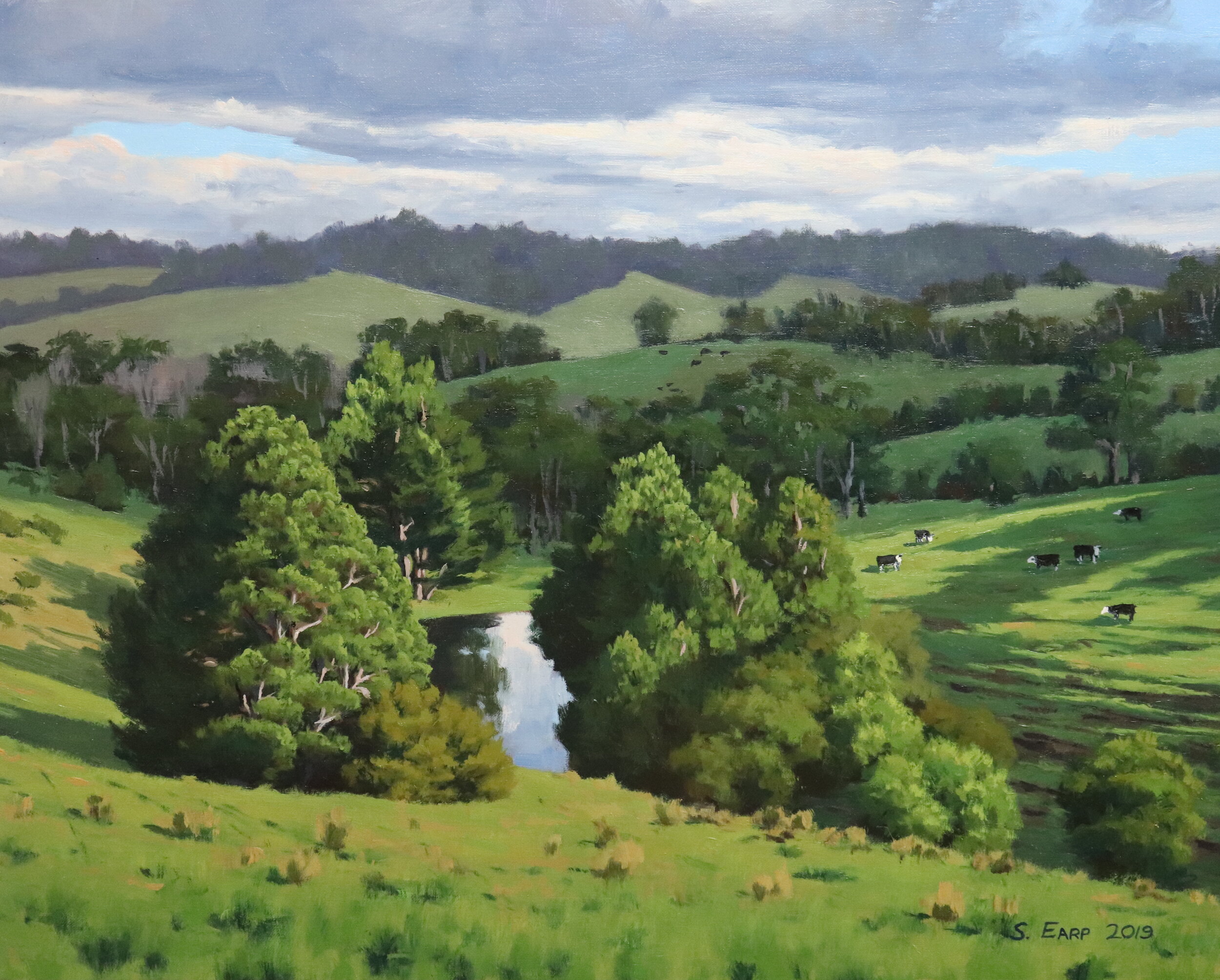 How to Paint a Landscape Painting Trees and Rolling Hills