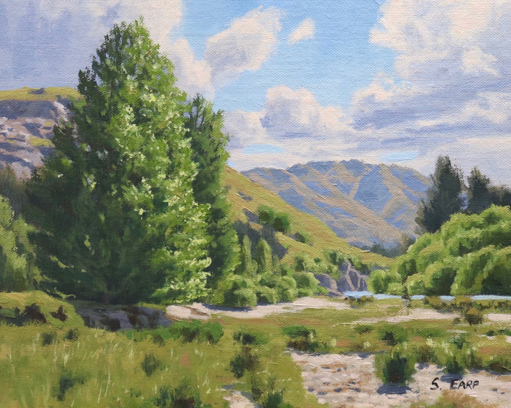 Tucker Beach Queenstown - oil on linen panel - Samuel Earp landscape artist.jpeg