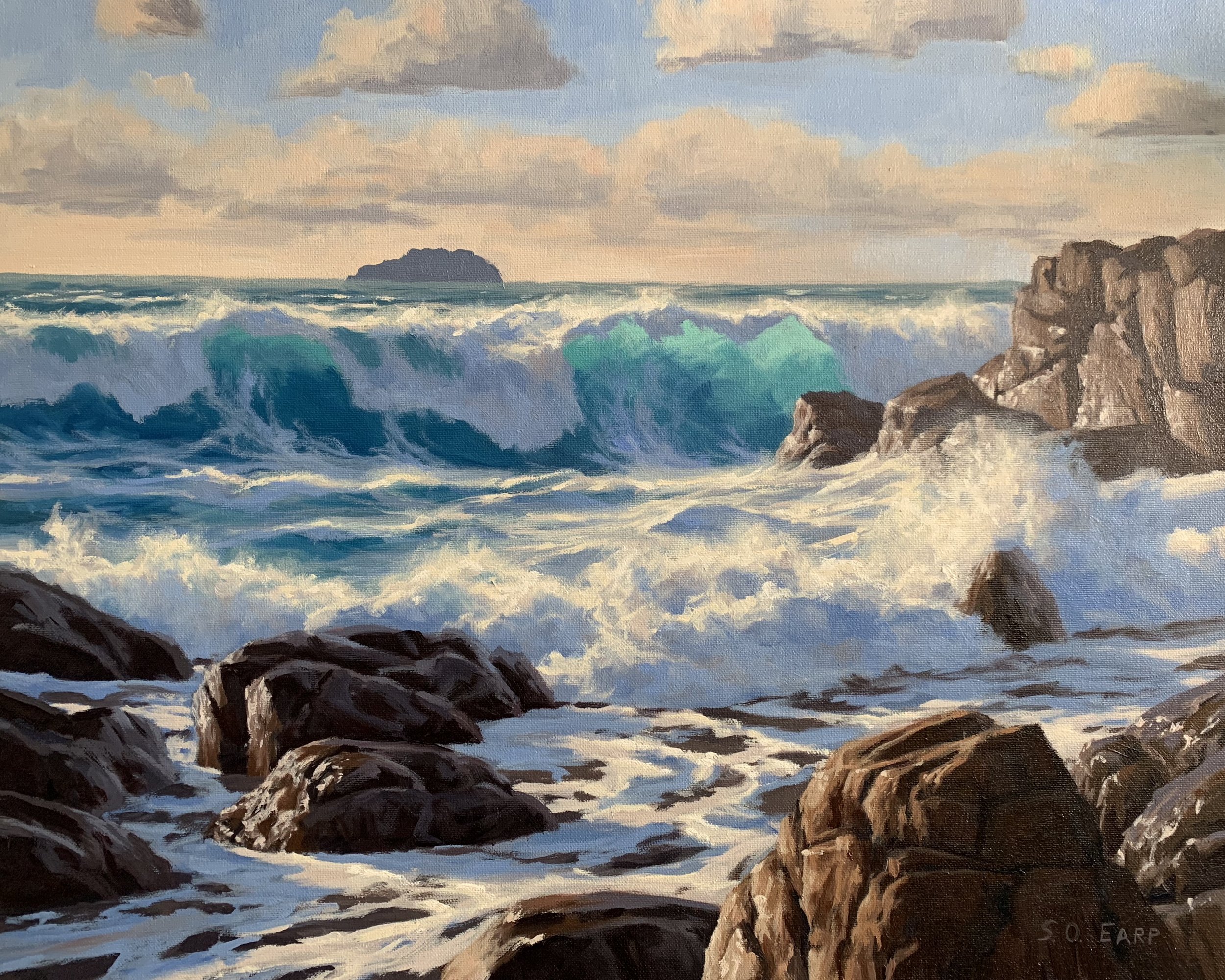 Wild Sea - Guernsey - seascape oil painting - Samuel Earp.jpg