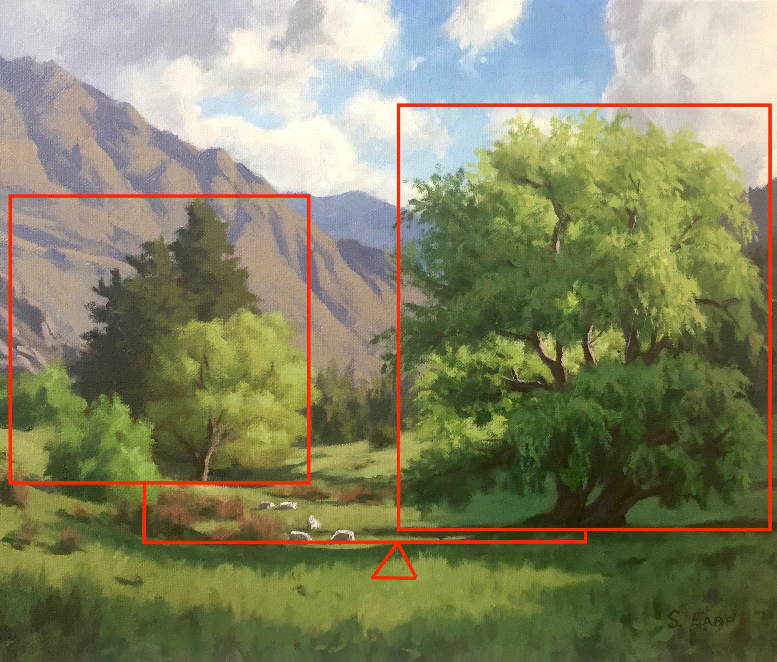 Willow Trees and Light - Samuel Earp - oil painting - composition 3.jpg