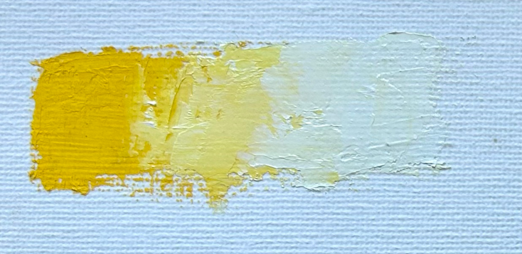 Cadmium yellow tinted with titanium white