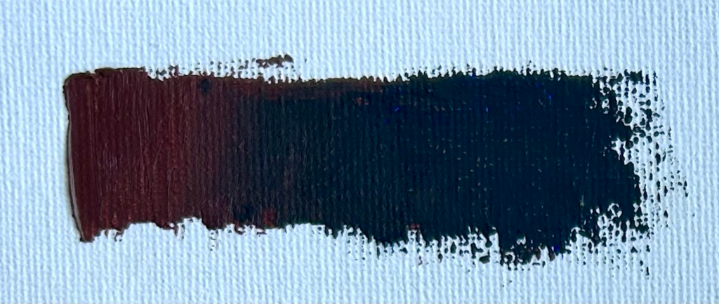 Burnt sienna mixed with ultramarine blue