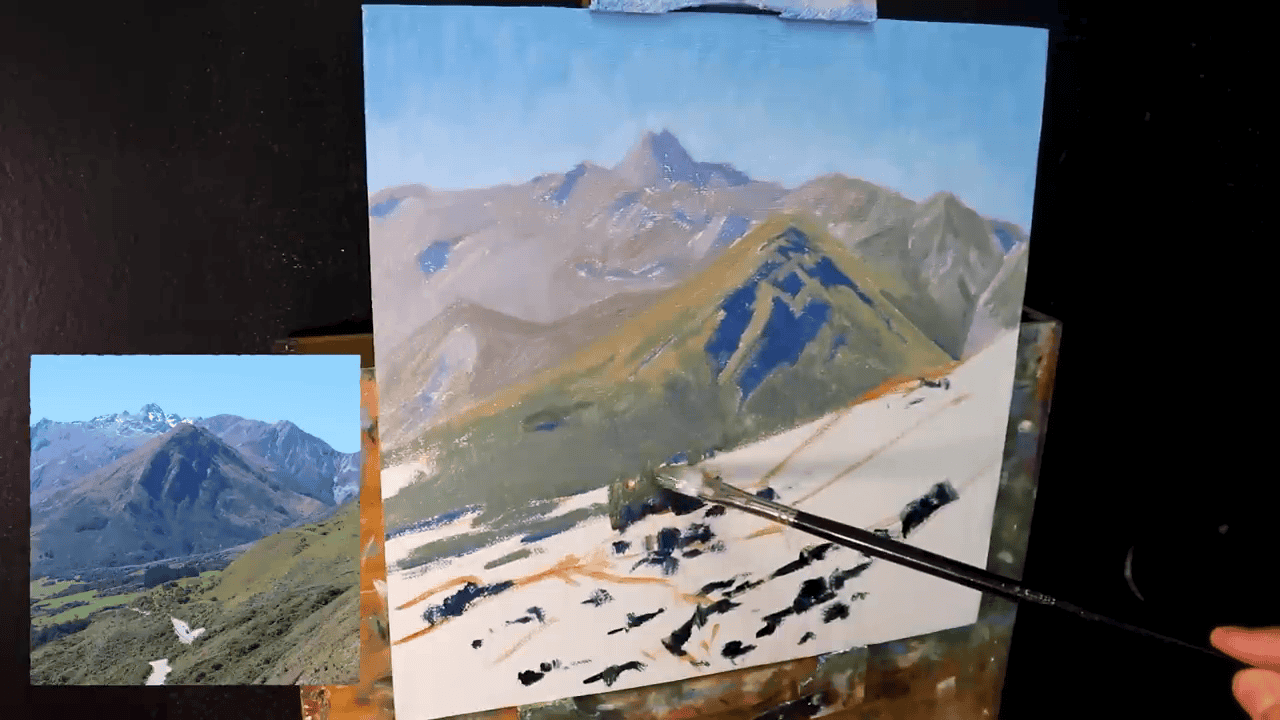 Painting the atmosphere after shadow foundation.