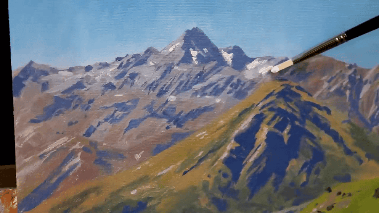 Final touches on the mountain.