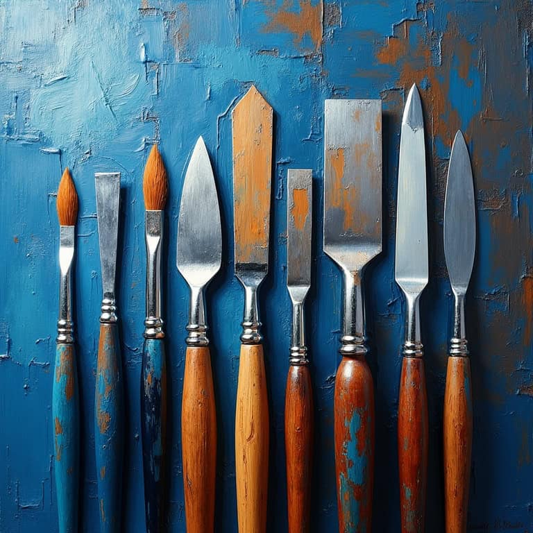 Different types of palette knives.